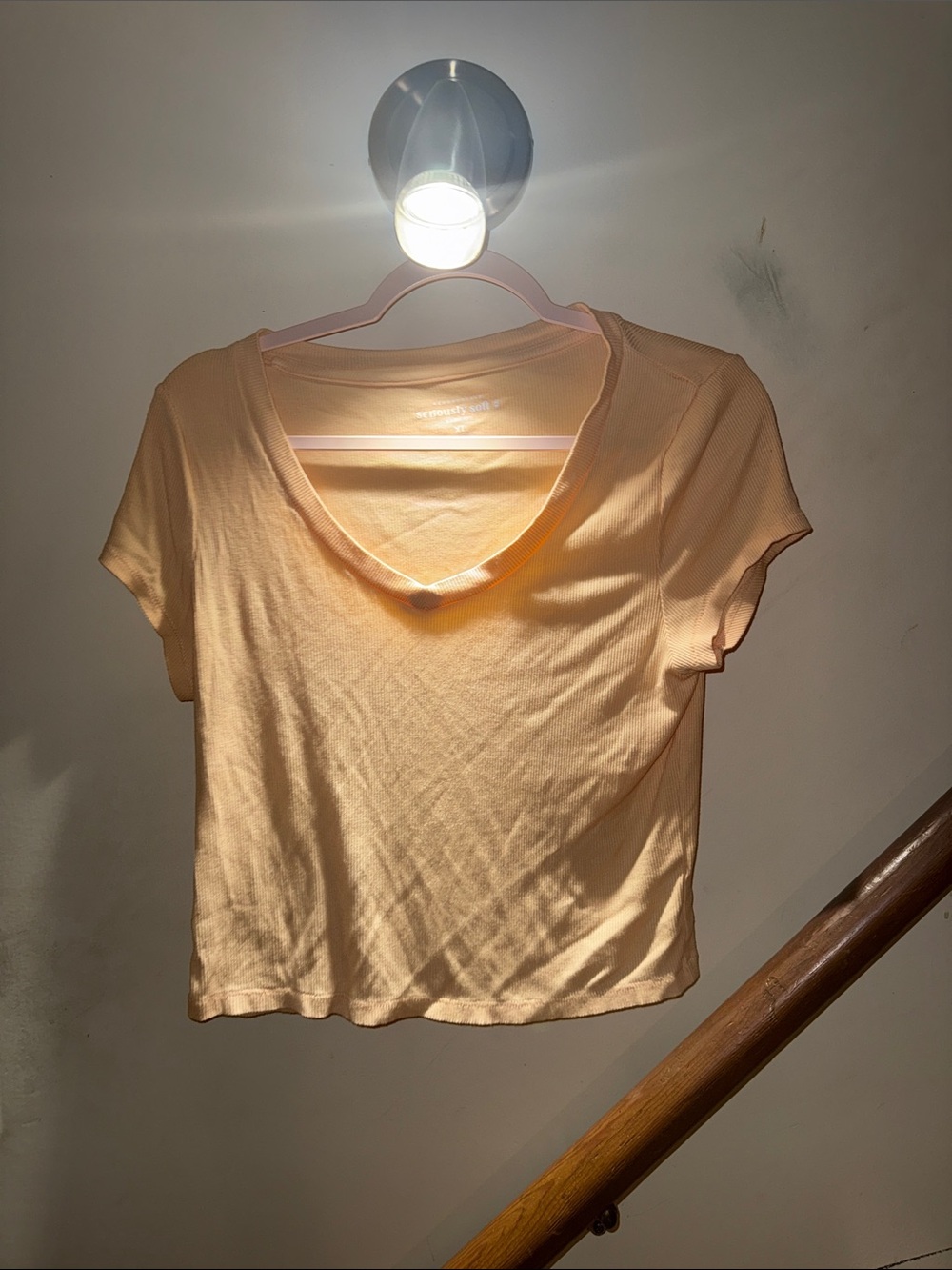 Light yellow V-Neck Women's Tee